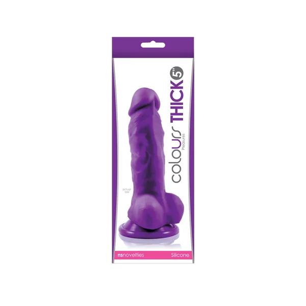 COLOURS PLEASURES THICK 5IN DILDO PURPLE