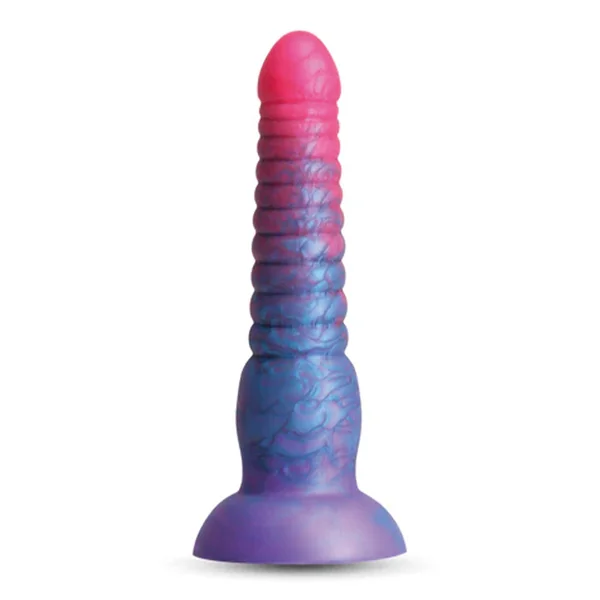 Colours Stacked 6" Ribbed Liquid Silicone Dildo With Suction Cup