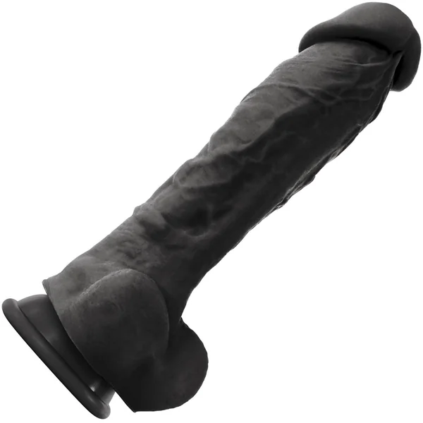 ColourSoft 8 Inch Black Silicone Suction Cup Dildo