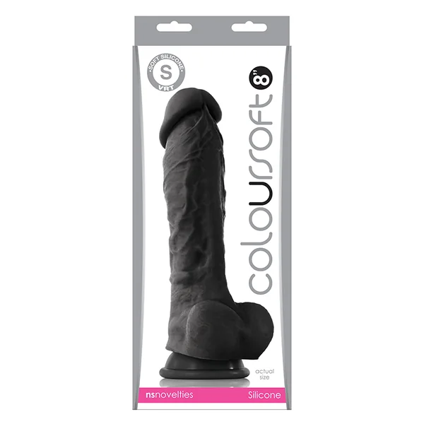 COLOURSOFT 8IN SOFT DILDO BLACK