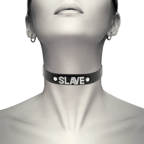 COQUETTE CHIC DESIRE - SLAVE VEGAN LEATHER CHOKER