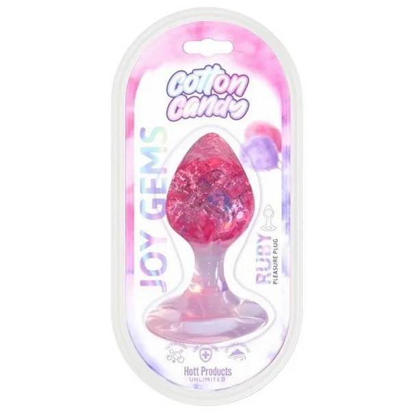 Cotton Candy Joy Gems Silicone Pleasure Plug – Ruby Red