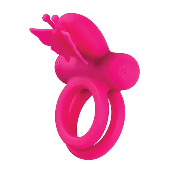 Couple's Enhancers Silicone Rechargeable Butterfly Dual Ring