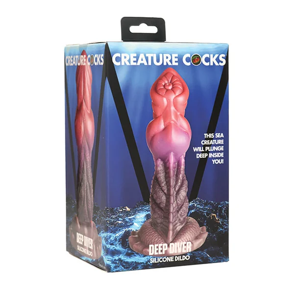 Creature Cocks Deep Diver Silicone Dildo - Multi Color