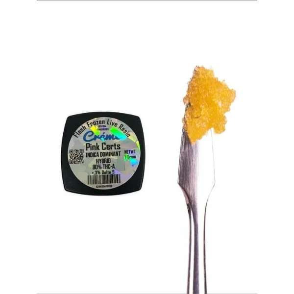 Creme Flash Frozen Live Resin THC-a Dabs Pink Certs Indica