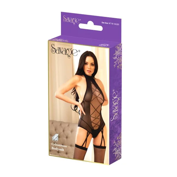 CRISSCROSS BODYSUIT BLACK