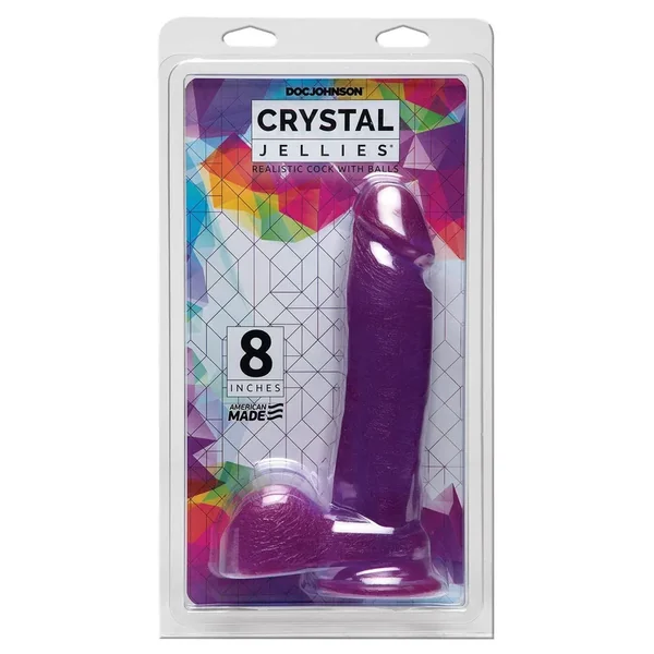 Crystal Jellies 8″ Ballsy Cock – Purple