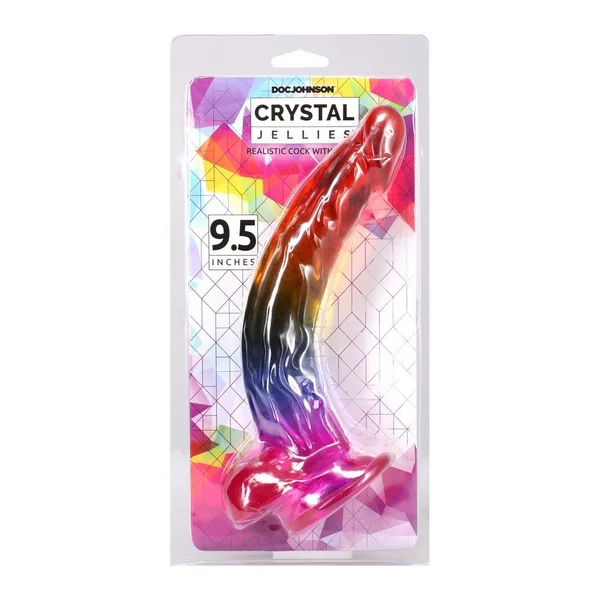 Crystal Jellies Dildo 9.5" With Balls by Doc Johnson