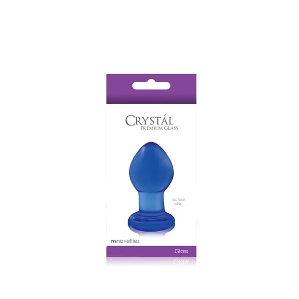 Crystal Premium Glass Plug - Small - Clear Blue