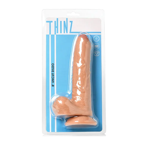 Curve Toys Thinz 8" Uncut Dildo W/balls - Light