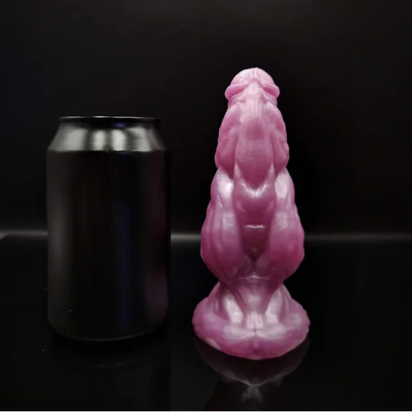 Custom Werewolf Small Fantasy Dildo w/ Knot in Platinum Silicone