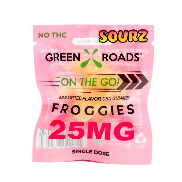 (D) CBD EDIBLES 25MG FROGGIES SOURZ ON THE GO (NET)