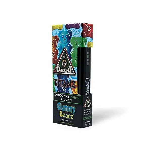 Dazed Titanz 2 Gram D8 Disposable Gummy Bearz Hybrid