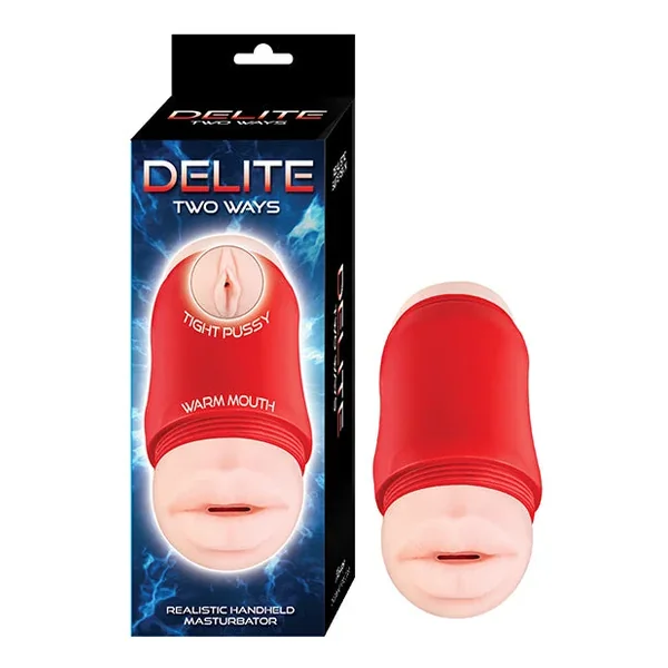 Delite Two Ways Mouth & Vagina Masturbator – White