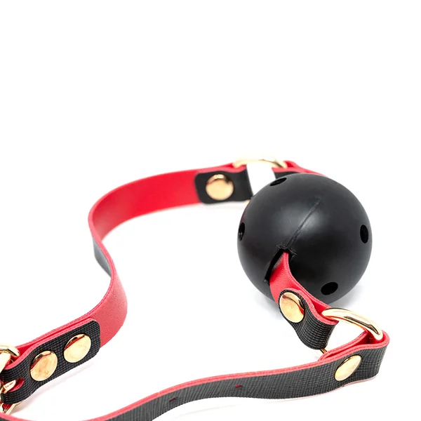 Deluxe Fetish – Luxury Black & Red Ball Gag