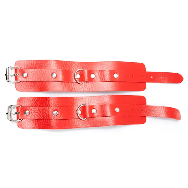Deluxe Fetish – Studded Red Cuffs – 11″