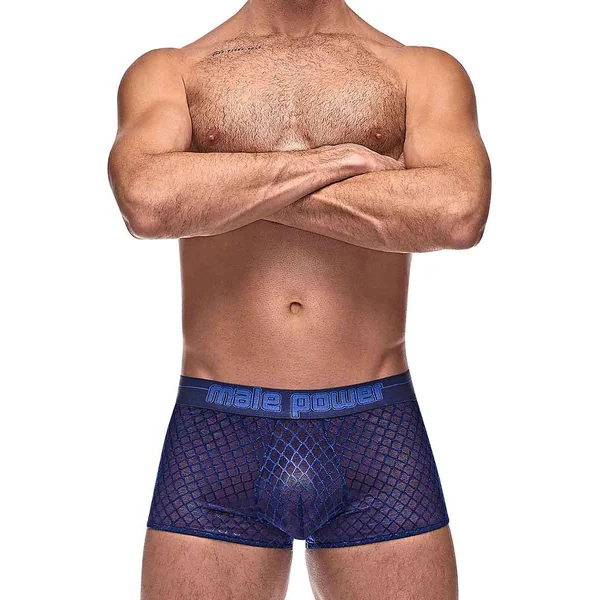 DIAMOND MESH MINI SHORT NAVY LARGE