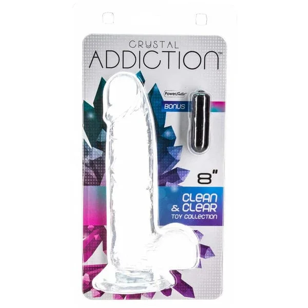 Dildo - Addiction - Crystal Addiction 8 inch dildo with testicles