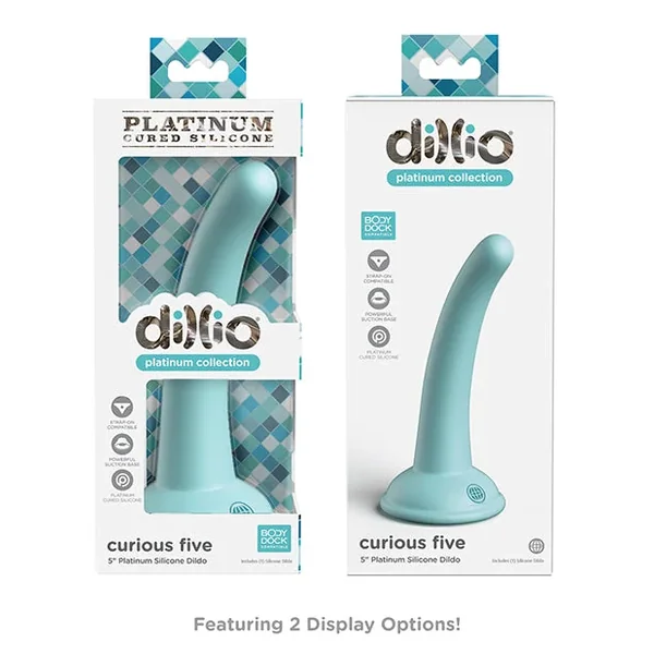 Dillio Platinum 5″ Curious Five Silicone Dildo – Teal