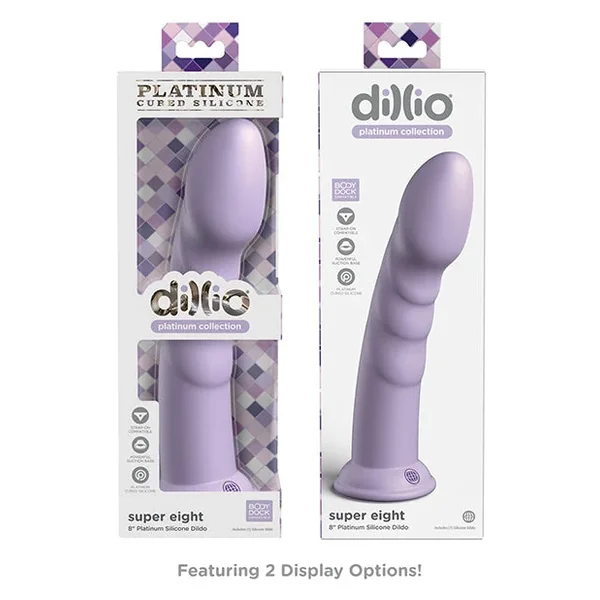 Dillio Platinum 8″ Super Eight Silicone Dildo – Purple