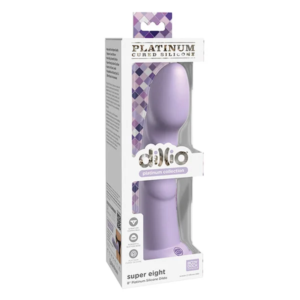 Dillio Platinum 8" Super Eight Silicone Dildo - Purple