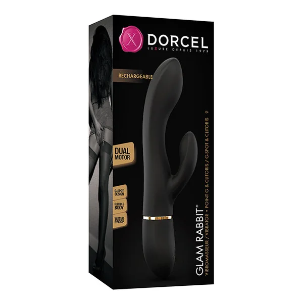 Dorcel Glam Rabbit Vibrator - Black-gold