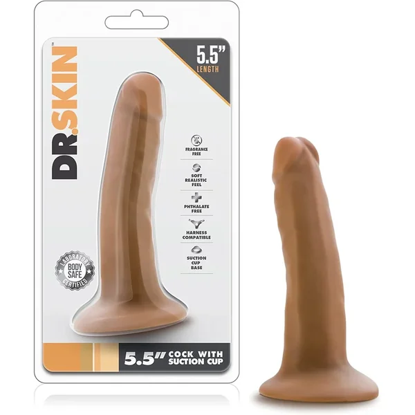 Dr. Skin 5.5 Inch Suction Cup Dildo -Mocha