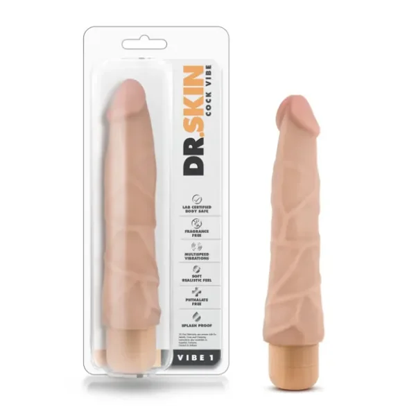Dr. Skin Cock Vibe 1 – Vibrating 9″ Beige