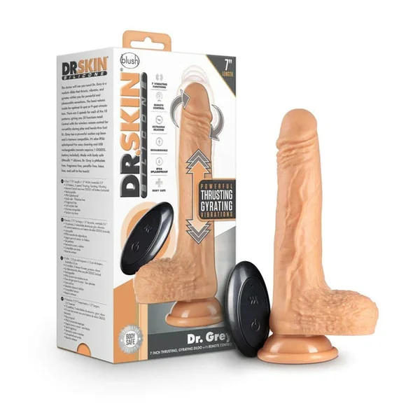 Dr Skin Dr Grey Thrusting Dildo 7" by Blush Novelties