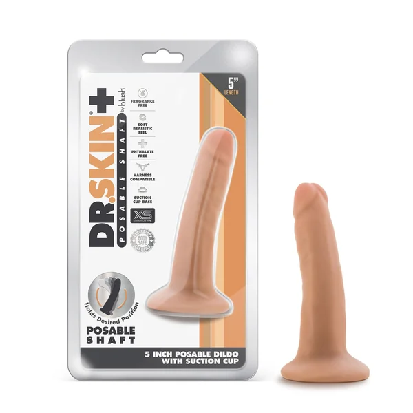 Dr. Skin Plus - 5 Inch Posable Dildo - Vanilla