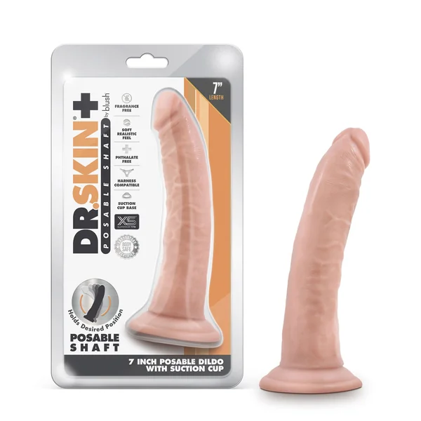 Dr. Skin Plus - 7 Inch Posable Dildo - Vanilla