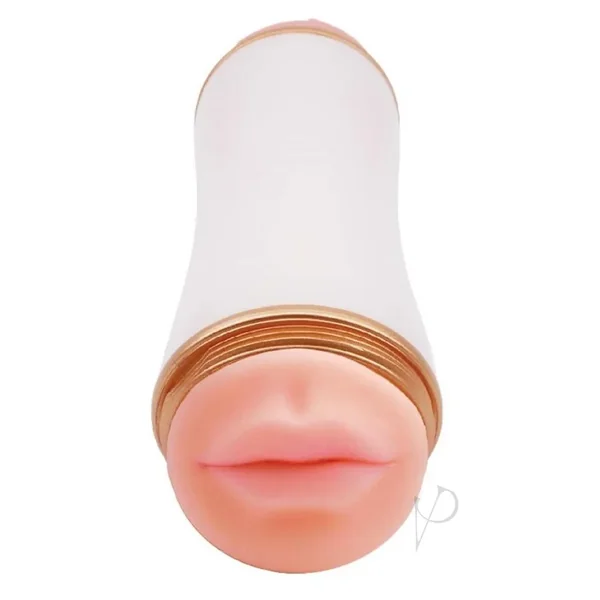Dream-lite Double Delight Handheld Realistic Male Mouth & Pussy Masturbation Cup White