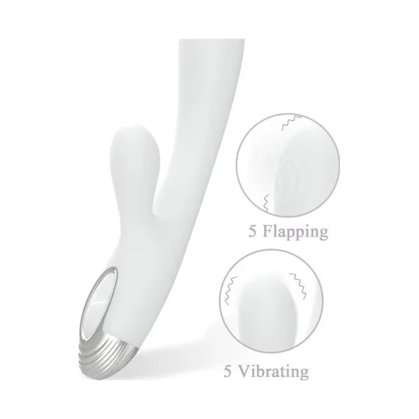 Drywell Pada Rabbit and G-Spot Pulsing Vibrator, 21.6cm, White