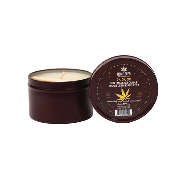 Earthly Body 2024 Holiday 3 in 1 Massage Candle - 6 oz Oh Oh Oh