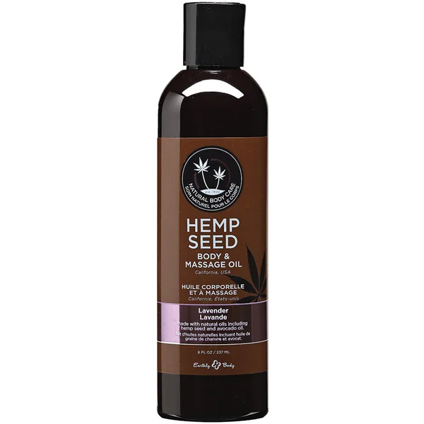 Earthly Body Hemp Seed Massage & Body Oil - Lavender 8oz