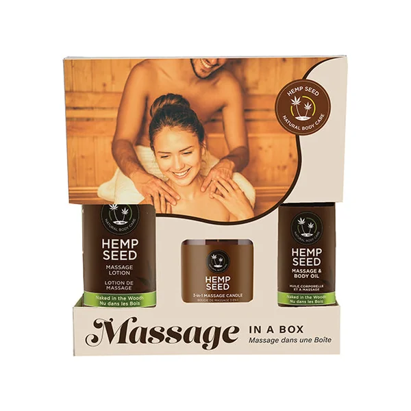 Earthly Body Hemp Seed Massage In A Box - Asst. Naked In The Woods