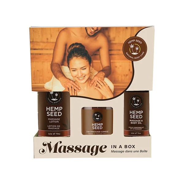 Earthly Body Holiday-valentines Hemp Seed Massage In A Box - Asst. Isle Of You