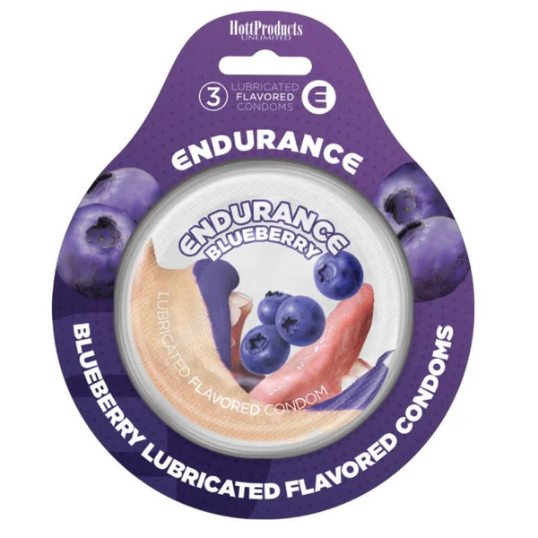 Endurance Condoms -Blueberry - 3 Pack