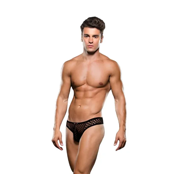 Envy Modern Fishnet Thong, BLack, S/M