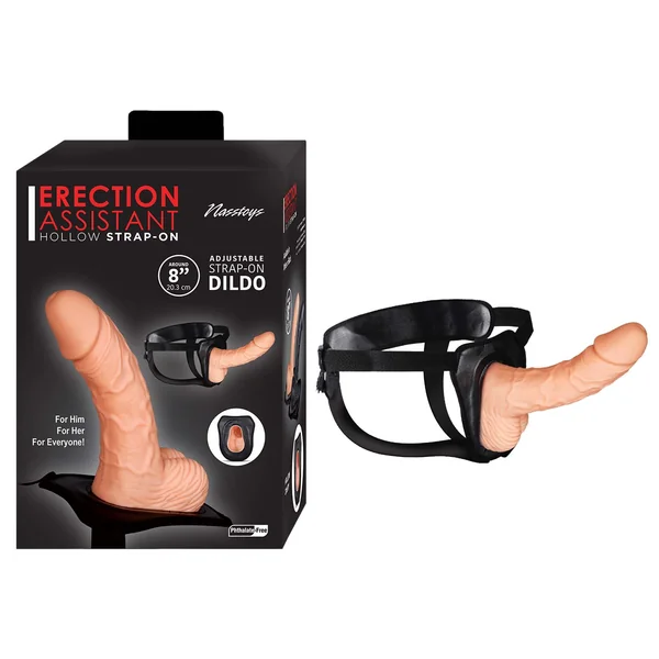 ERECTION ASSISTANT HOLLOW STRAP-ON 8IN WHITE