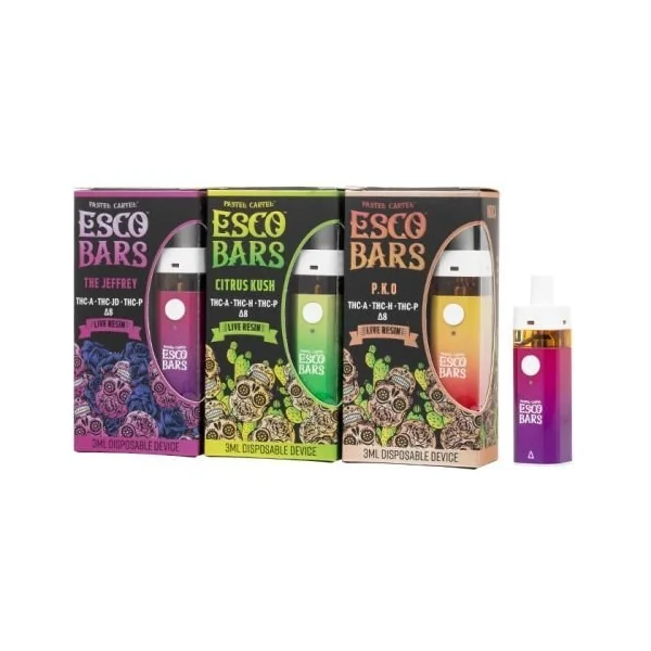 Esco Bar 3g Live Resin D8 Mix Disposable Citrus Kush Sativa