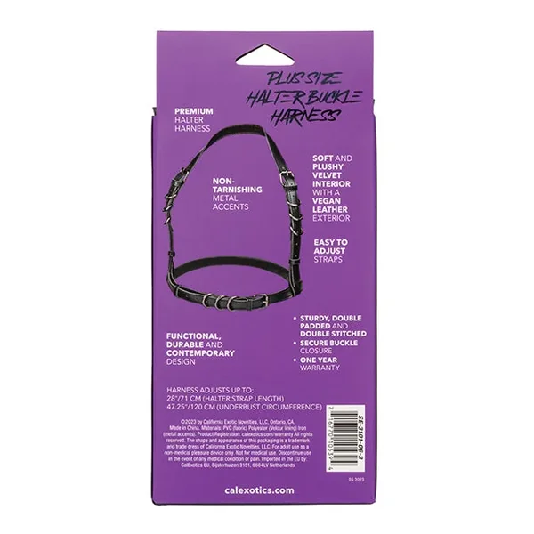 Euphoria Collection Plus Size Halter Buckle Harness