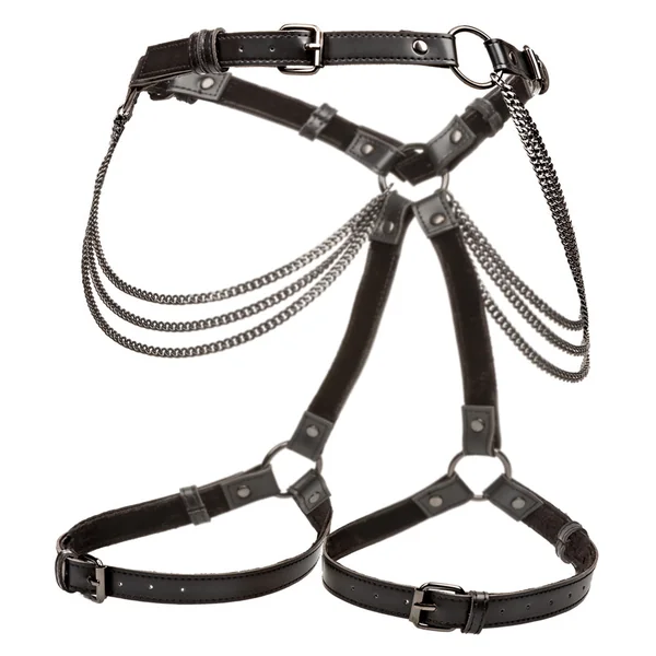 Euphoria Multi Chain Vegan Leather Thigh Harness - Curvy