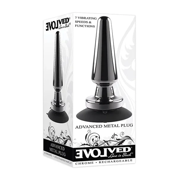 Evolved Advanced Vibrating Rechargeable Metal Plug – Black
