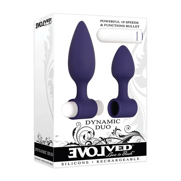 Evolved Dynamic Duo Anal Rechargeable – Purple/White