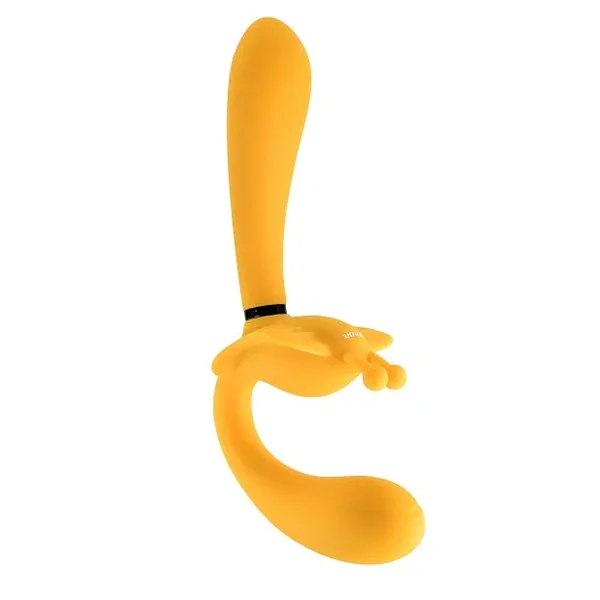 Evolved Monarch Multifunction Vibrating Strapless Strap-On Yellow