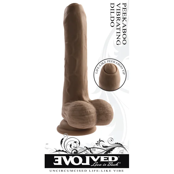 EVOLVED PEEK A BOO VIBRATING DILDO DARK
