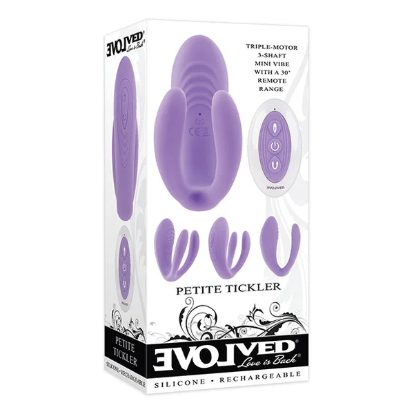 Evolved Petite Tickler Mini Vibe W-remote - Purple