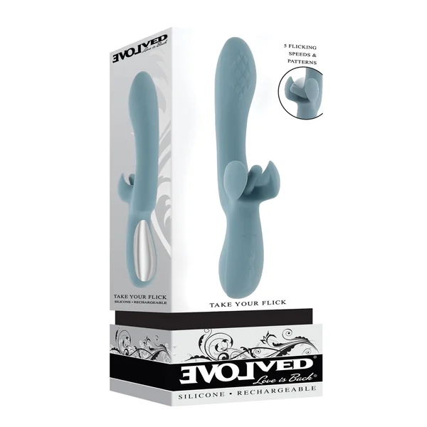 Evolved Take Your Flick Rechargeable Vibrator - Blue