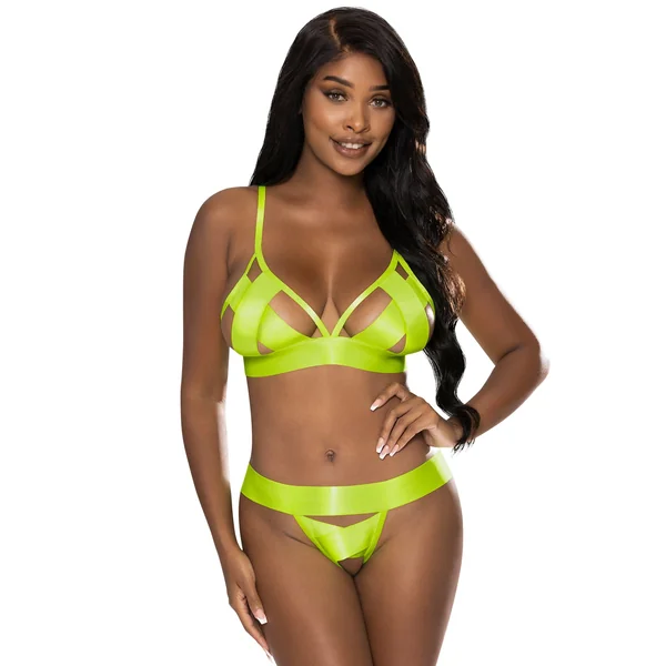 Exposed Strap Tease 2 Piece Set